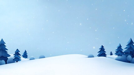 Artistic Christmas Holiday Card with Winter Landscape