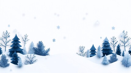 Artistic Holiday Card with Watercolor Trees