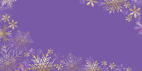 Christmas card, template with snowflakes. Snowflake background. Winter copy space banner pattern. 