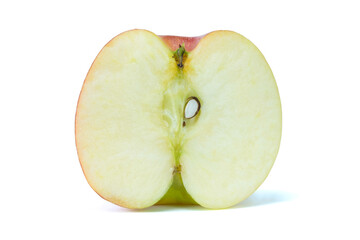 Cut fresh Red Apple  (Gala Apple) isolated on white background with clipping path close up stacking