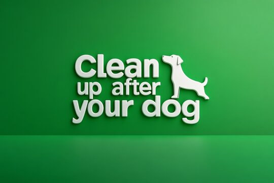 Clean Up After Your Dog: Promote Responsible Pet Ownership with This Green Reminder Sign