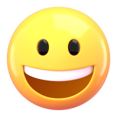 Happy face 3D png emoticon sticker, transparent background