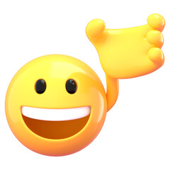 Emoji with hand png sticker, 3D rendering transparent background