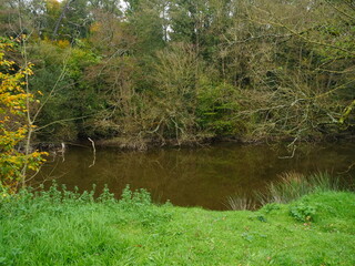 A view of the Don River in autumn. Guémené-Penfao, France - October 31, 2024