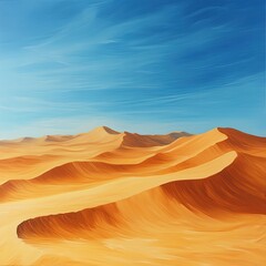 Desert landscapes with sand dunes
