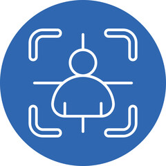 Facial Recognition line circle icon