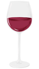 Red wine glass png sticker, celebration drink, transparent background
