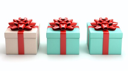 Obraz premium Soft Pastel Gift Boxes in Peach and Mint Colors