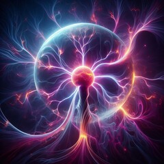 Plasma ball electricity Contained electrical discharges resembli