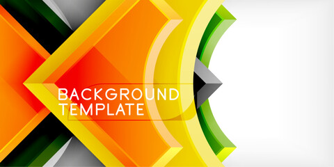 Arrow with round elements. Color geometric shapes background. Vector Illustration For Wallpaper, Banner, Background, Card, Book Illustration, landing page