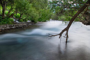 Long exposure in Munzur stream. The birth of the Munzur River. Munzur's eyes. Munzur Stream is located in Ovacık district of Tunceli. Munzur Mountain and National Park. Tunceli, T&uuml;rkiye.