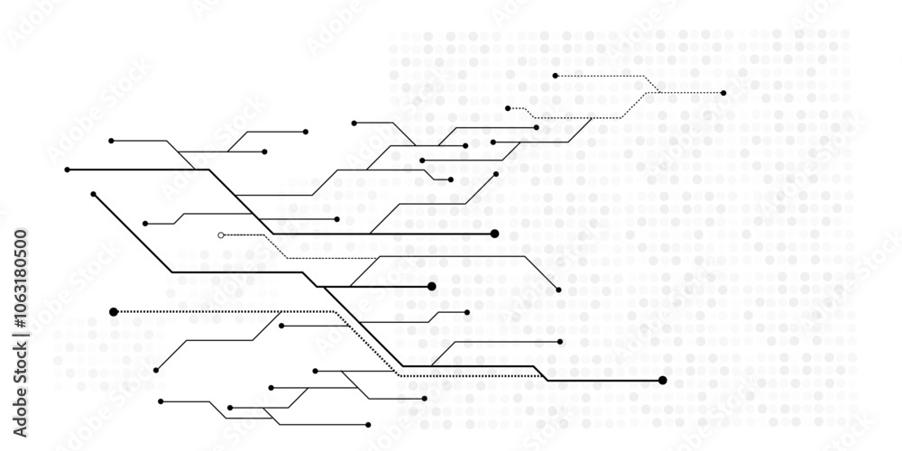 Aufkleber vector technology black circuit diagram concept. abstract technology on white background. high-tech 