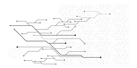 Vector Technology black circuit diagram concept. Abstract technology on white background. High-tech circuit board .