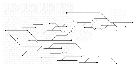 Vector Technology black circuit diagram concept. Abstract technology on white background. High-tech circuit board .