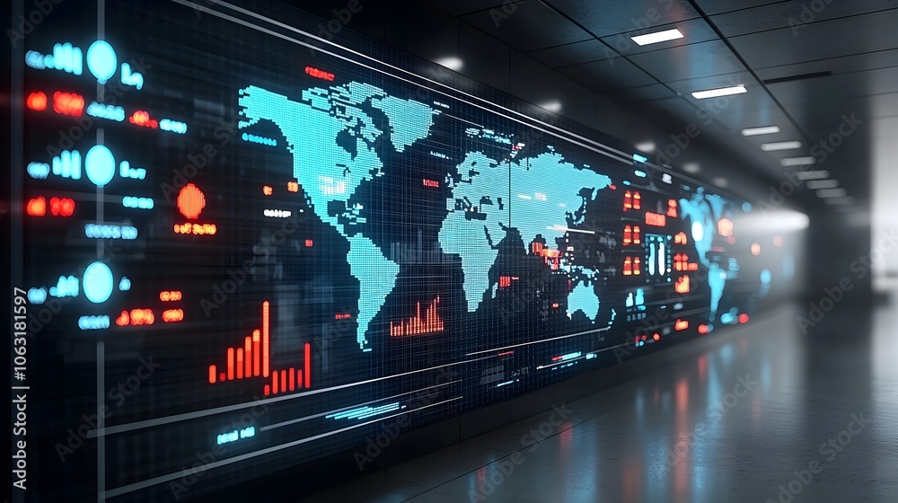 Aufkleber comprehensive digital exchange board showcasing global financial data market trends and investment i