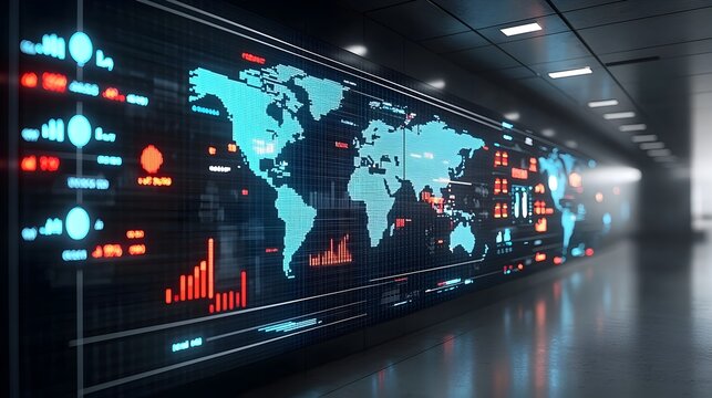 Comprehensive digital exchange board showcasing global financial data market trends and investment indicators for informed decision making