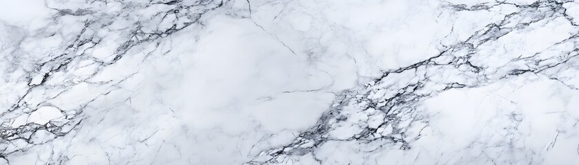 White Marble Slab with Grey Veins and Cracks