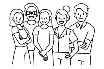 PNG Employee in diversity workplace line art, collage element, transparent background