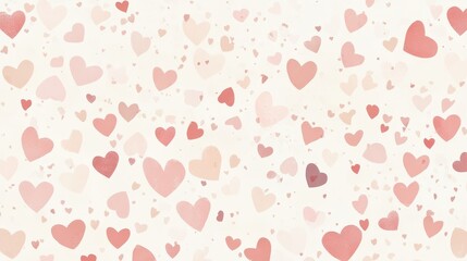 Modern minimal valentine's background with scattered tiny heart shapes in a soft pastel pink and white gradient featuring a clean design in vector art style perfect for romantic themes