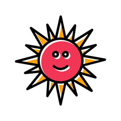 Sun with Face Vector Icon