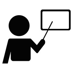 ピクト「ボードで解説、教える先生・講師」