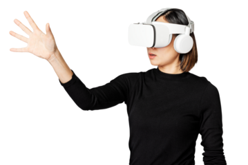 Virtual reality headset png mockup futuristic technology