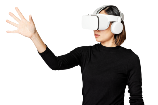 Virtual reality headset png mockup futuristic technology