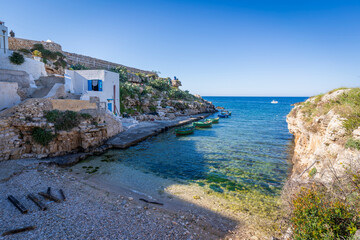 The Port Alga Bay view in Polignano a Mare of Italy