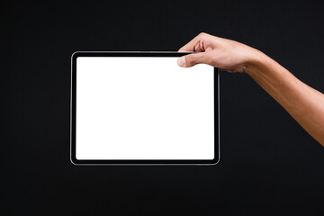 Digital tablet png screen mockup with hand