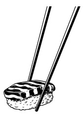 Salmon nigiri sushi sticker design element