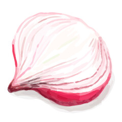 Food ingredient shallot png sticker watercolor