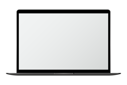Png digital laptop mockup, transparent background