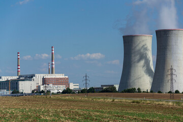 Cooling towers at nuclear power plant, energy self-sufficiency, greenhouse emission reduction and...