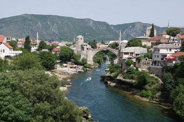 Fototapeta premium Neretva River in Mostar (Bosnia and Herzegovina)