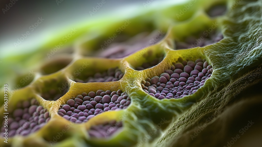 Poster magnified view of distinct cellular structures