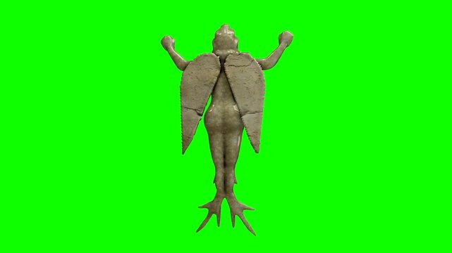 3D animation art with Chroma Key background of the ancient Mesopotamian goddess Inanna.