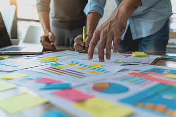 Fototapeta premium Business colleagues planning together in a meeting.