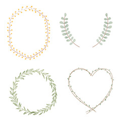 Leafy frame set transparent png