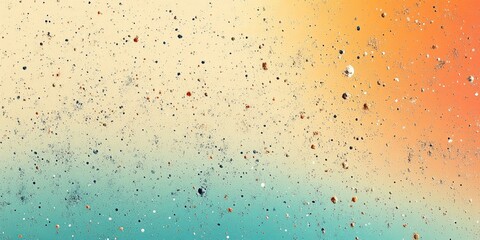 Orange teal beige yellow noisy color gradient background, grainy texture effect, poster banner header backdrop design, Generative AI