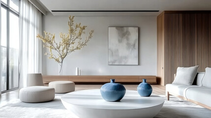 minimalist living room interior design of modern  with stylish furniture