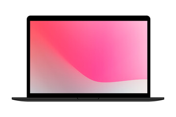 Gradient laptop png sticker, blank screen digital device illustration