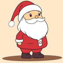 Christmas doodle, xmas icon, Santa Claus face, winter old character, Cartoon illustrations