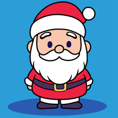 Christmas doodle, xmas icon, Santa Claus face, winter old character, Cartoon illustrations