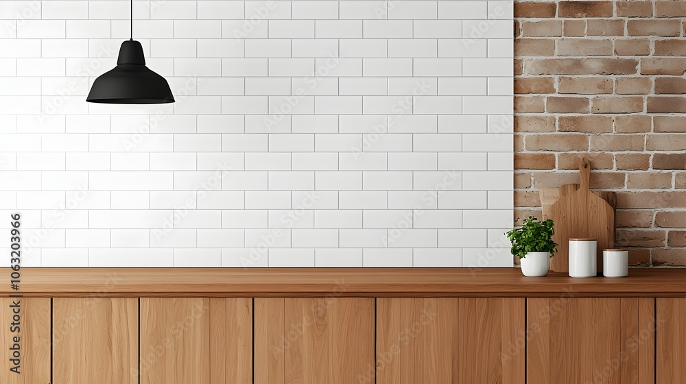 Poster warm and inviting farmhouse inspired kitchen with rustic wood cabinetry exposed brick walls and subw