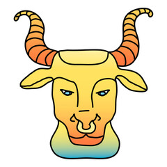 Taurus png zodiac animal sticker, transparent background