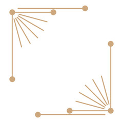 Aesthetic celestial png frame, gold line art style for journal decoration, transparent background