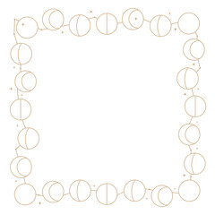Modern celestial png frame, gold collage element design, transparent background
