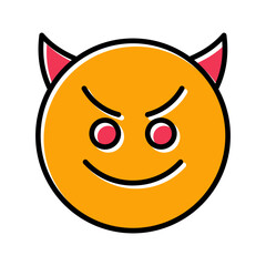 Smiling Face with Horns Vector Icon