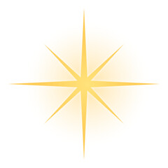 Sparkling star png sticker, gold flat design graphic on transparent background