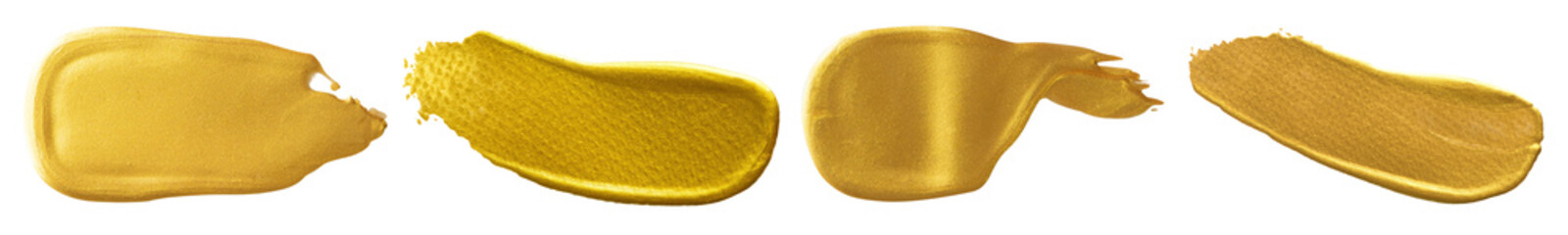 Gold brush stroke png cut out element set